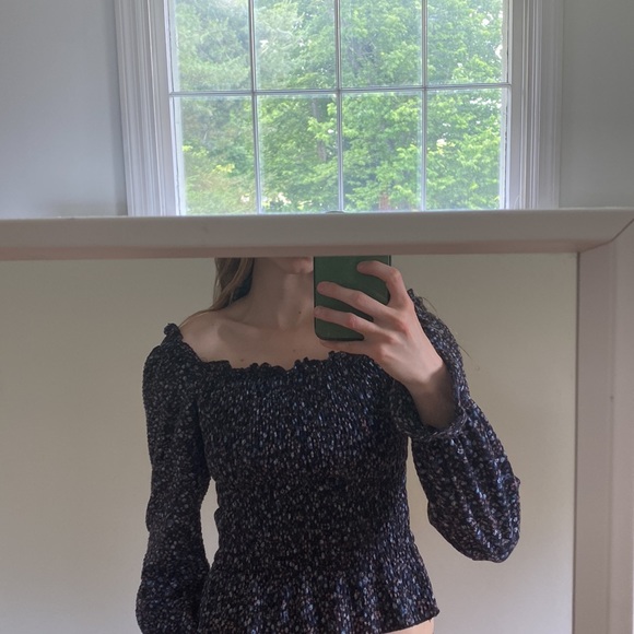 TopShop ruched peplum top with feminine accents - Picture 3 of 4